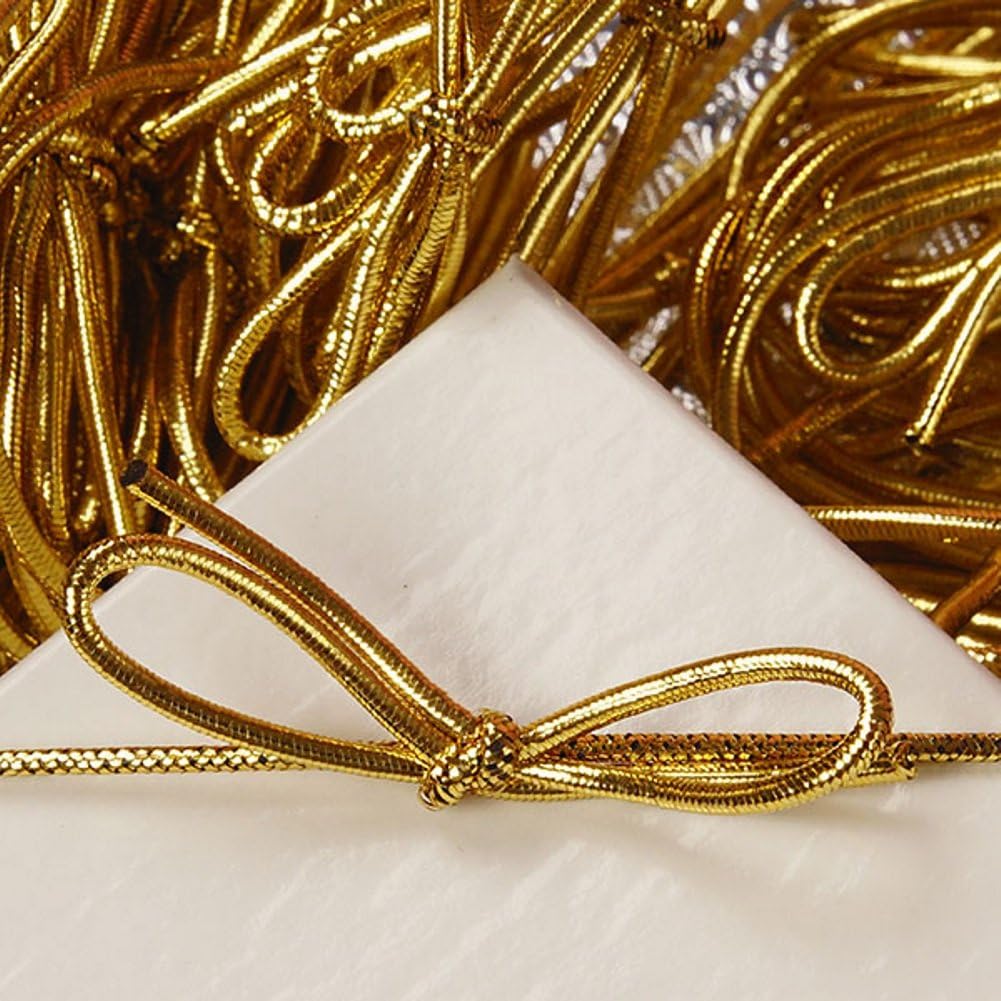 6 Inch Metallic Gold Stretch Loops (50 Pack)