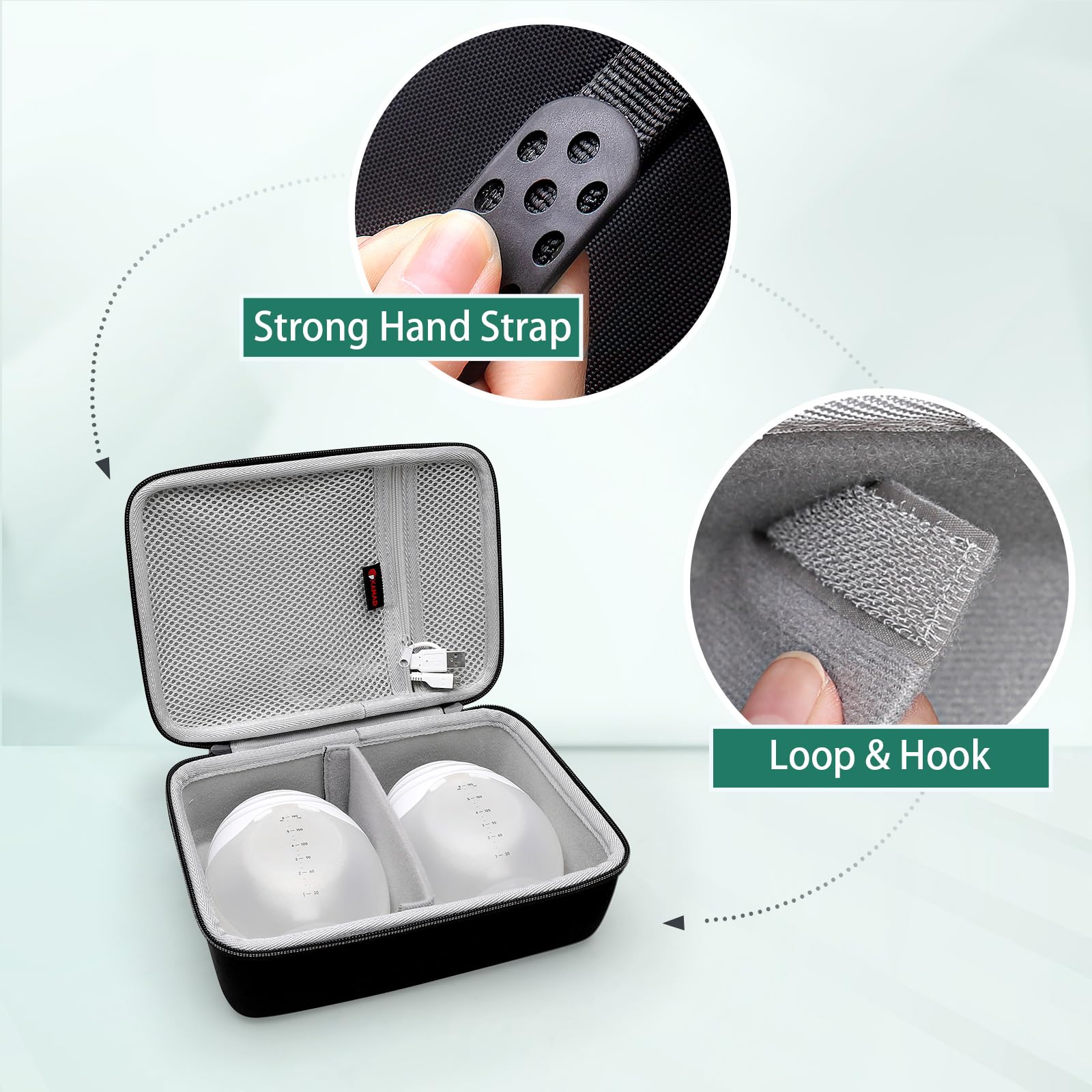XANAD Hartschalenkoffer für Momcozy S12 Pro / S12Pro / S9 / Momcousy tragbare Milchpumpe, geeignet zur Aufbewahrung