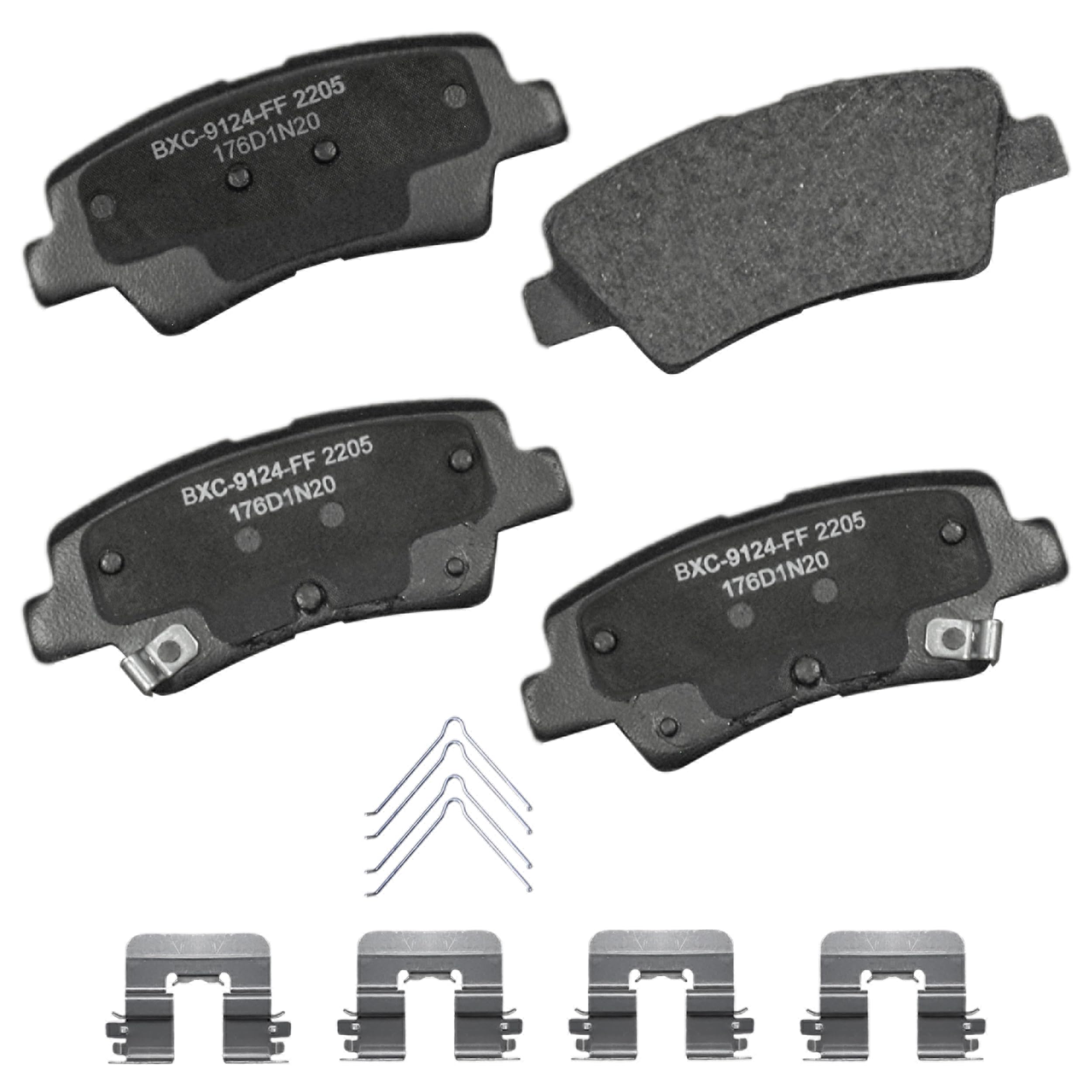 Bendix Premium SBC2205 Ceramic Rear Brake Pads for Hyundai Veloster 2021-2019, Kia Forte 2023-2019, Forte5 2023, Niro EV 2022-2019, Soul EV 2023