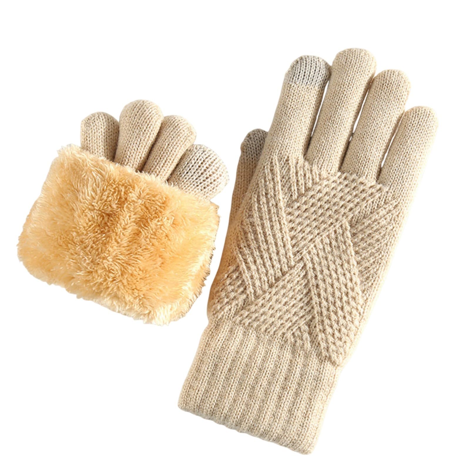 Women's Winter Touch Screen Texting Phone Windproof Gloves Fleece Lined Thick Warm Gloves Cold Weather Clothes
