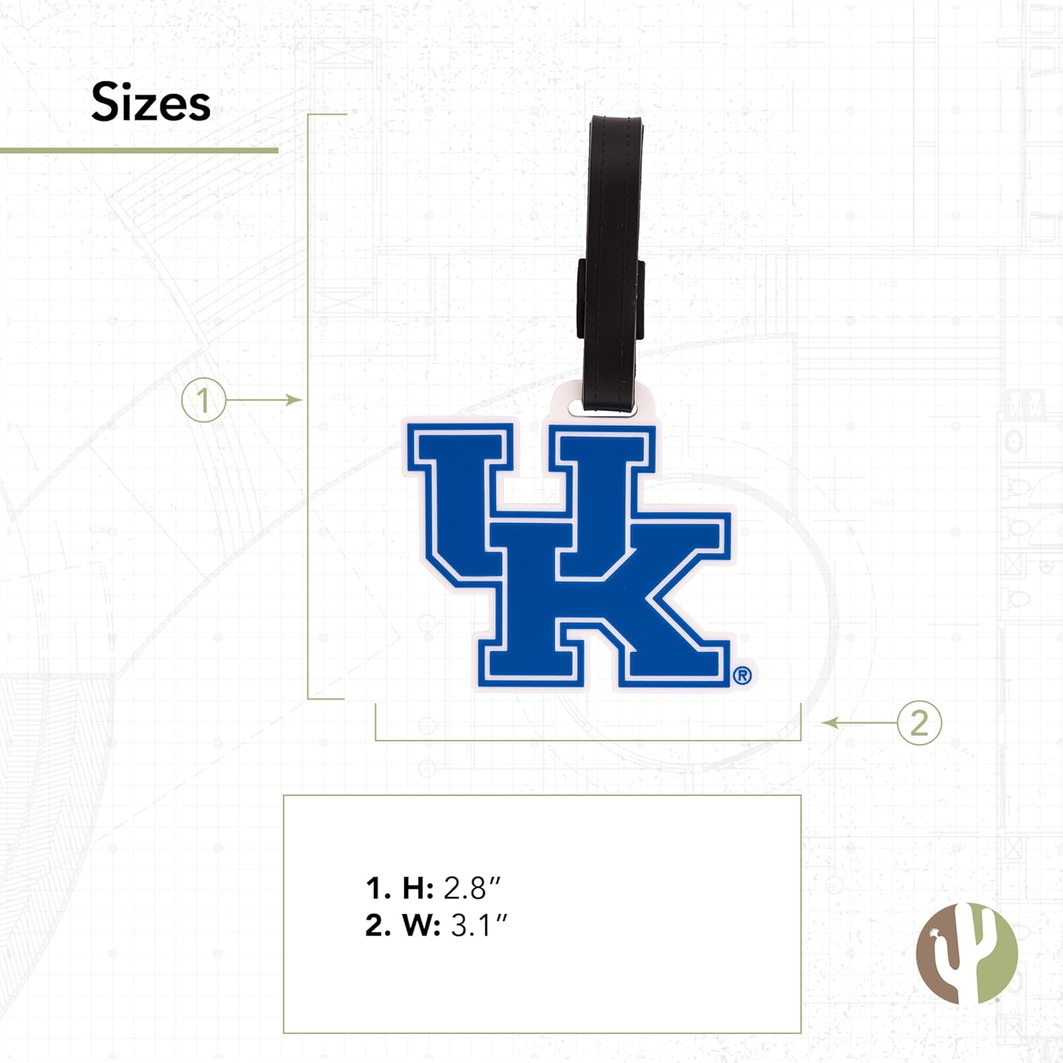 Desert Cactus University of Kentucky Luggage Tag – Official UK Wildcats Travel ID Tag for Suitcases, Bags, and Carry-Ons (Design A) - Image 3