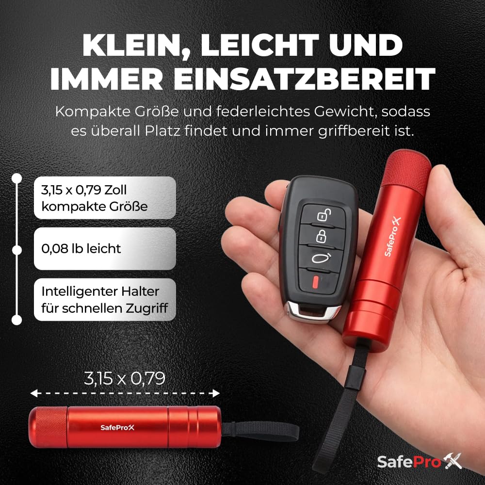 Notfallhammer Auto mit Gurtschneider - Sicherheit Rescue Tool & Scheiben Zertrümmerer (2er-Pack)