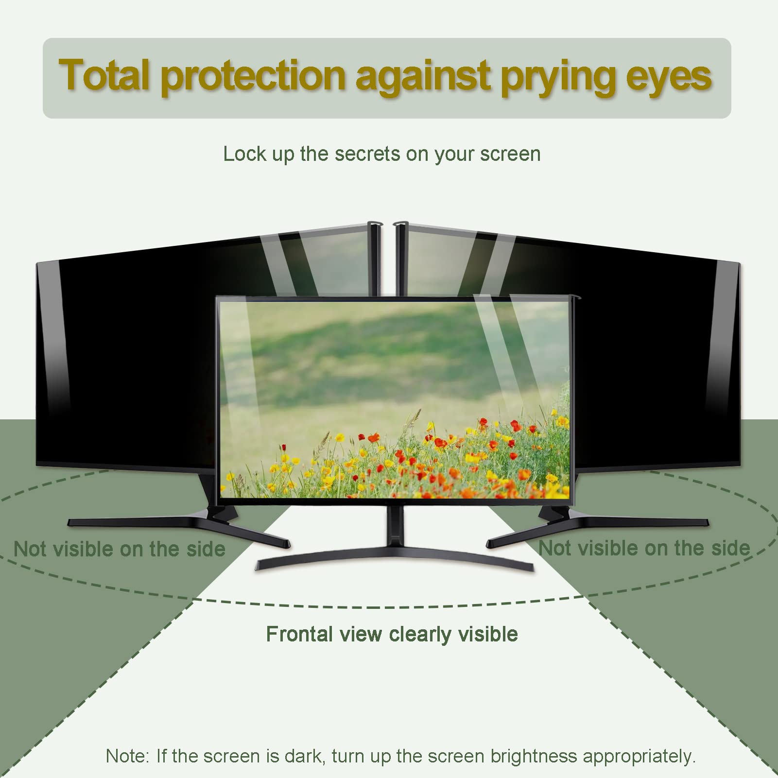 CUNIO Surveiller L'Écran De Confidentialité pour Ordinateur Suspendu, Protecteur D'Écran Amovible en Acrylique De 18 À 32 Pouces 16:9/16:10, Protection des Yeux Anti-UV,18/20in 458x280mm