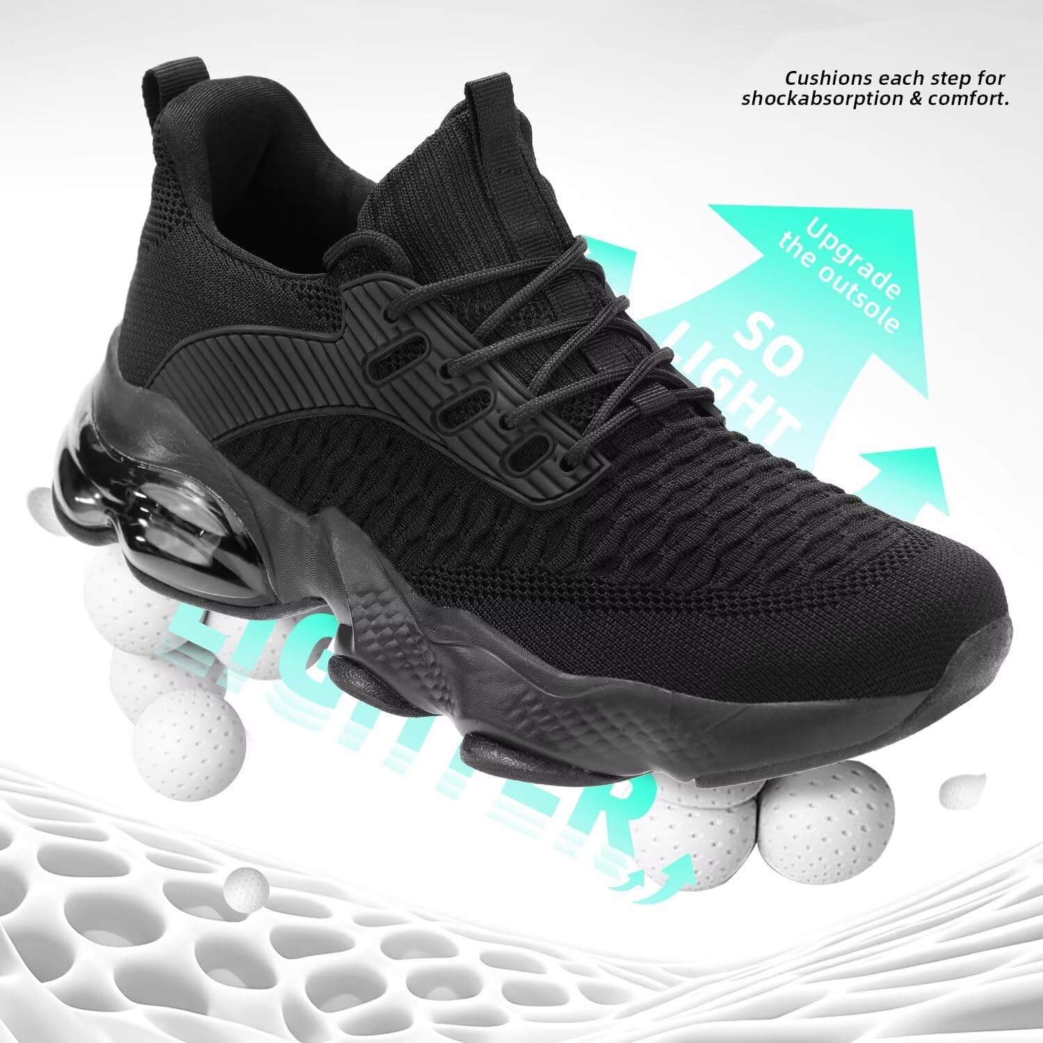 Mens Air Cushion Running Shoes Breathable Tennis Fashion Sneakers Non Slip Workout Casual Sport Gym Trail Comfortable Walking Shoes