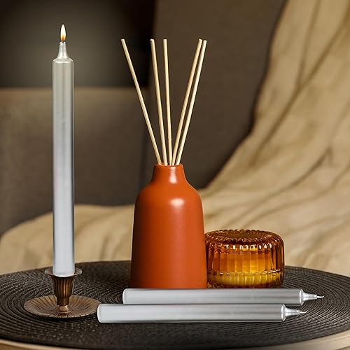 Miniatura 112 de Axiom Candles Velas altas sin goteo de 10 pulgadas sin perfume y sin humo, 9 horas de tiempo de combustión, velas cónicas para el hogar, cenas