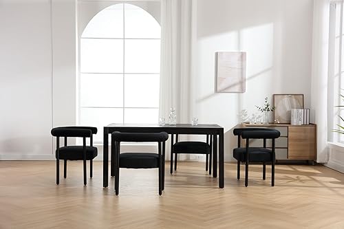 Miniatura 7 de Mid-Century - Juego de 2 sillas de comedor modernas con reposabrazos de barril, sillas de comedor laterales con respaldo curvo, sillones tapizados