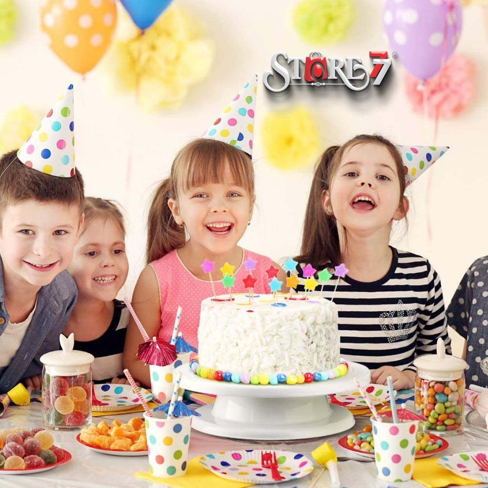 STORE77® 11 Inch/28 cm Rotating Cake Turntable, Turns Smoothly Revolving Cake Stand Cake Decorating Kit Display Stand Baking Tools Accessories Supplies for Cookies Cupcake (White)