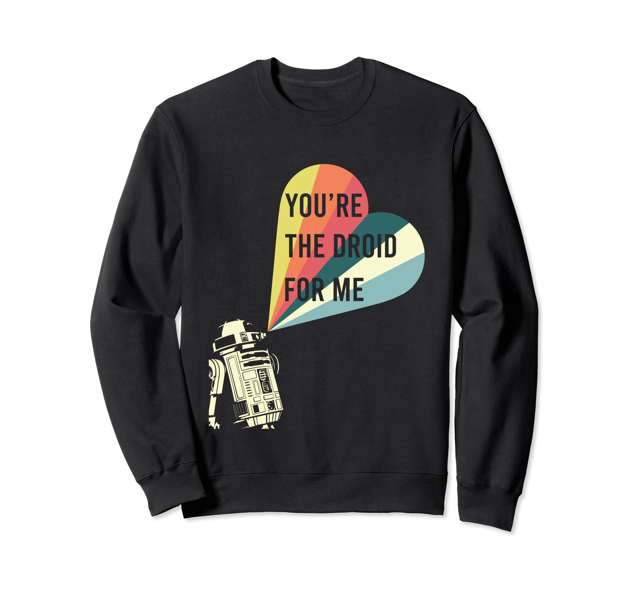 Sweatshirt Star Wars R2-D2 à rayures et cœur brodé pour fan de la saga