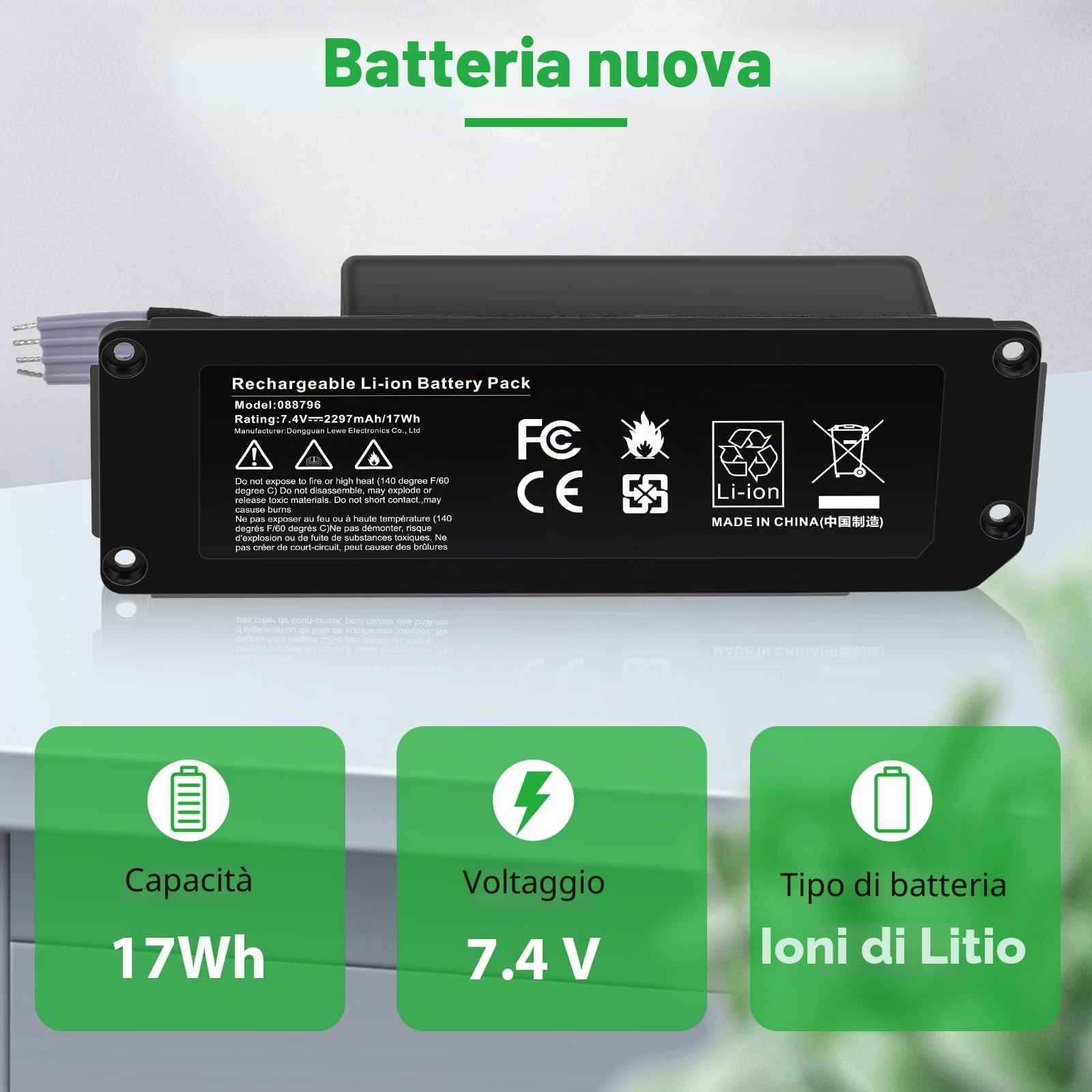 ASUNCELL 7,4 V/17 Wh 088796 ricambio della batteria per Bose Soundlink Mini II, Bose Soundlink Mini 2, Bose Soundlink mini Two, 088796 088772 080841 088789 725192-1110 725192-1310 7251925196 2-171 0