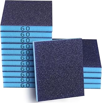 16 Pack 60 Grits Sanding Sponge, Coarse Sanding Block, Washable and Reusable Wet Dry Sandpaper Block Sandpaper Sponge for Wood Metal FurniturePaint and Drywall