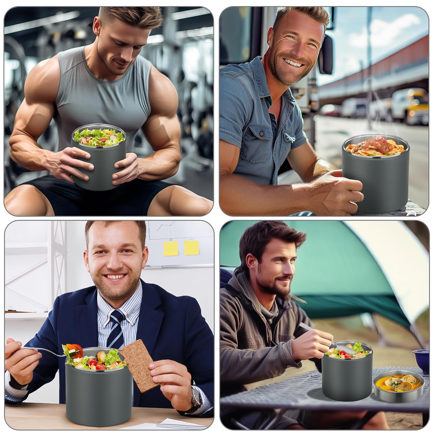 Tarro de comida aislado de 40 onzas, adiós a derrames y comidas frías, termo hermético con tapa a prueba de fugas para alimentos calientes, termo de boca ancha, termo de sopa para adultos, contenedor 8