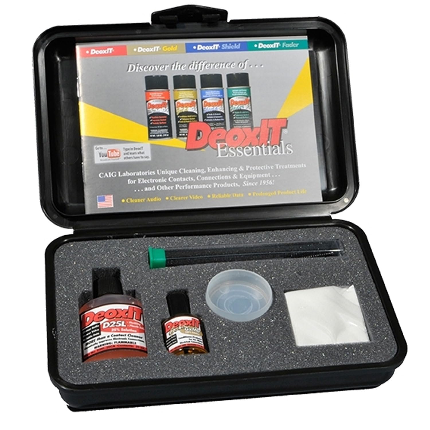 Caig DeoxIT SK-GXMD - Kit de mantenimiento para tubos de vacío con paño de microfibra Keepdrum