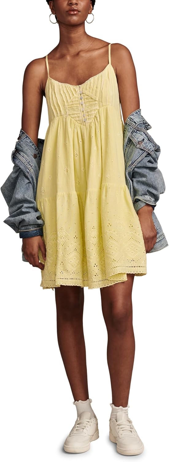 Lucky Brand Women's Lucky Brand Women's Pintuck Bodice Tiered Mini
