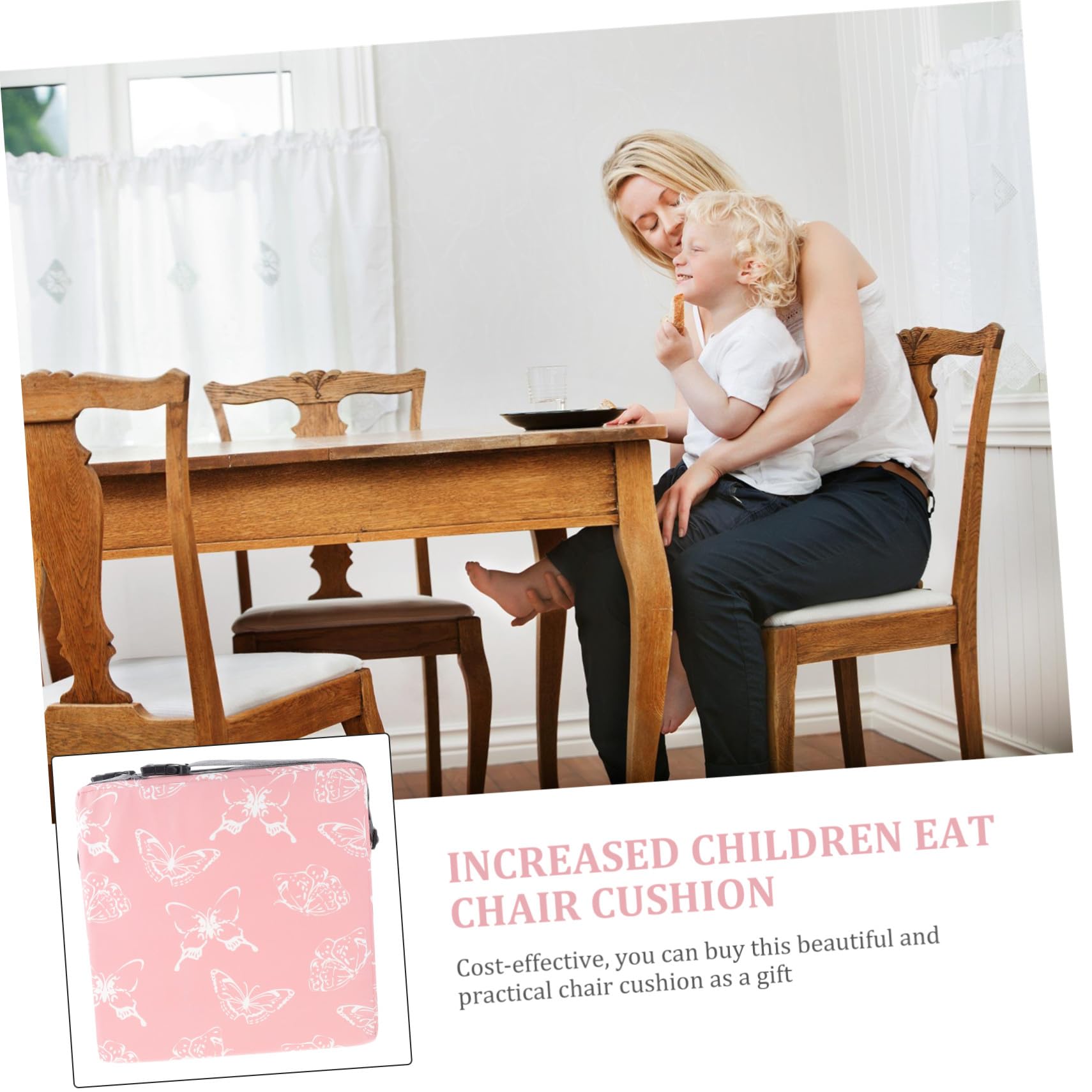 Kinder Sitzerhöhung Esszimmerstuhl Sitzkissen Rosa Twill Sitzbezug mit Schaumstoffkern für Babys und Kleinkinder