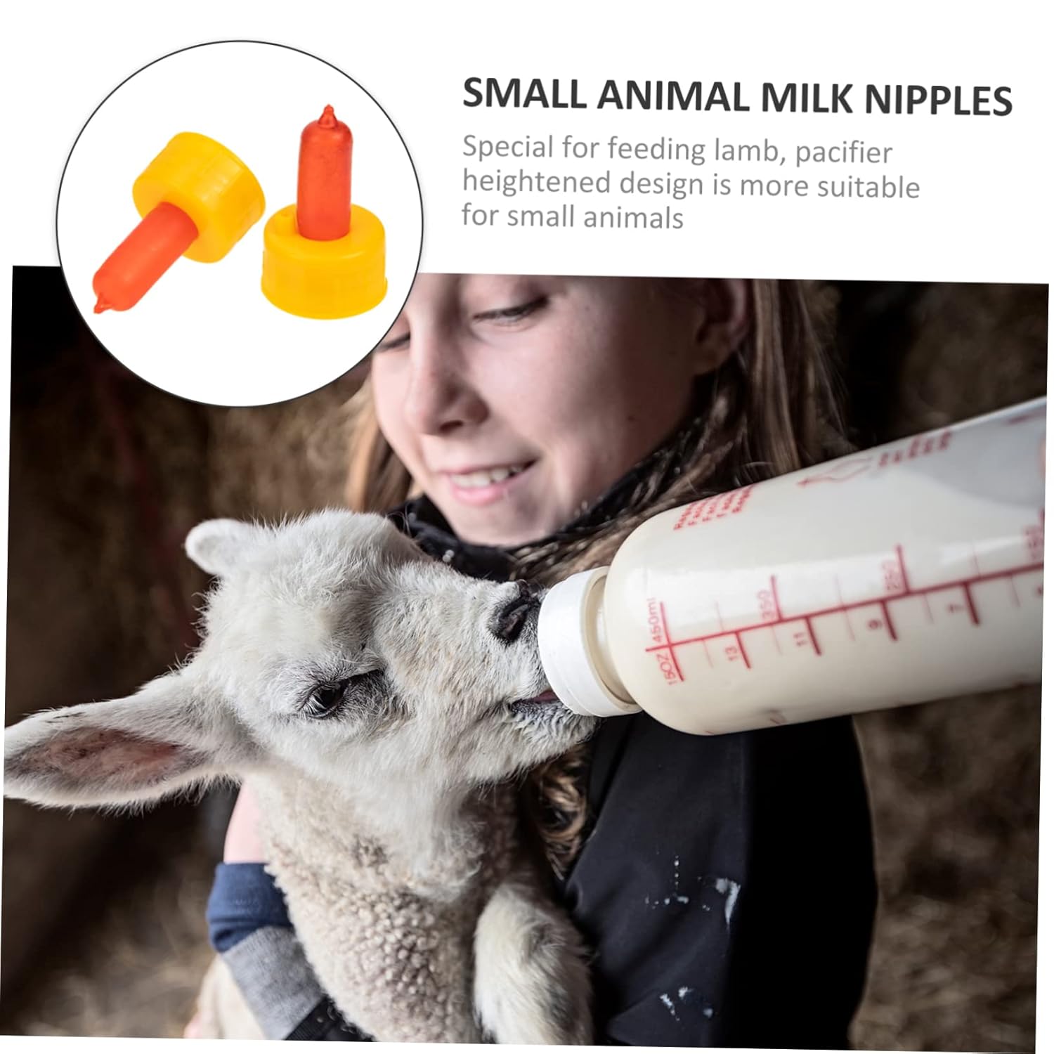 POPETPOP 5sets Lamb Nursing Bottle Nipples Lightweight Feeding Tools for Young Livestock Like Calves and Piglets Portable Design for Easy Outdoor Use 10pcs*5