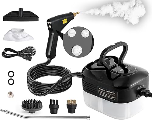Limpiador de Vapor de Mano, Limpiador de Vapor de Alta Presión de 2500W Multi-Superficie para Uso Doméstico, Vaporizador de Coche para Limpieza de