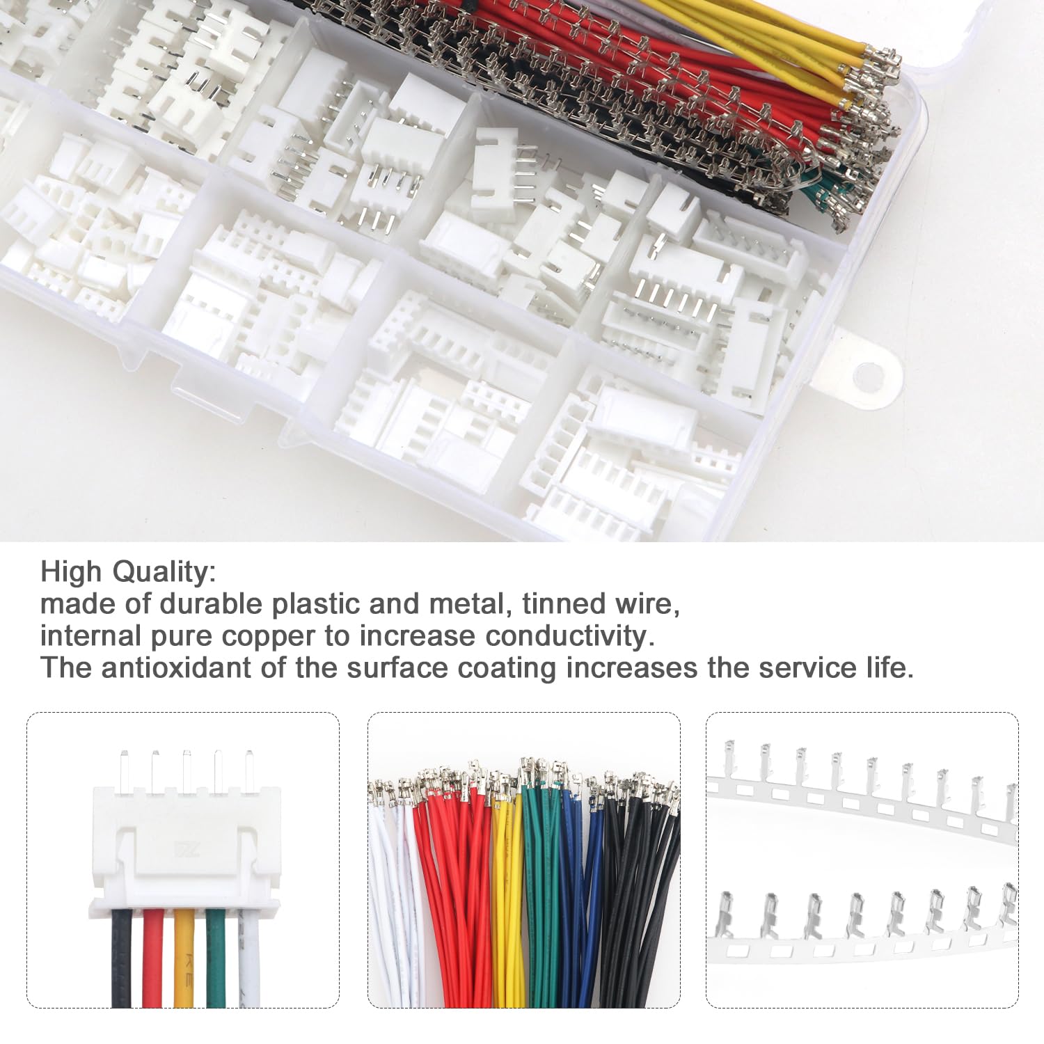 JST XH 2,54 mm connectorset, JST mannelijke vrouwelijke adapter met