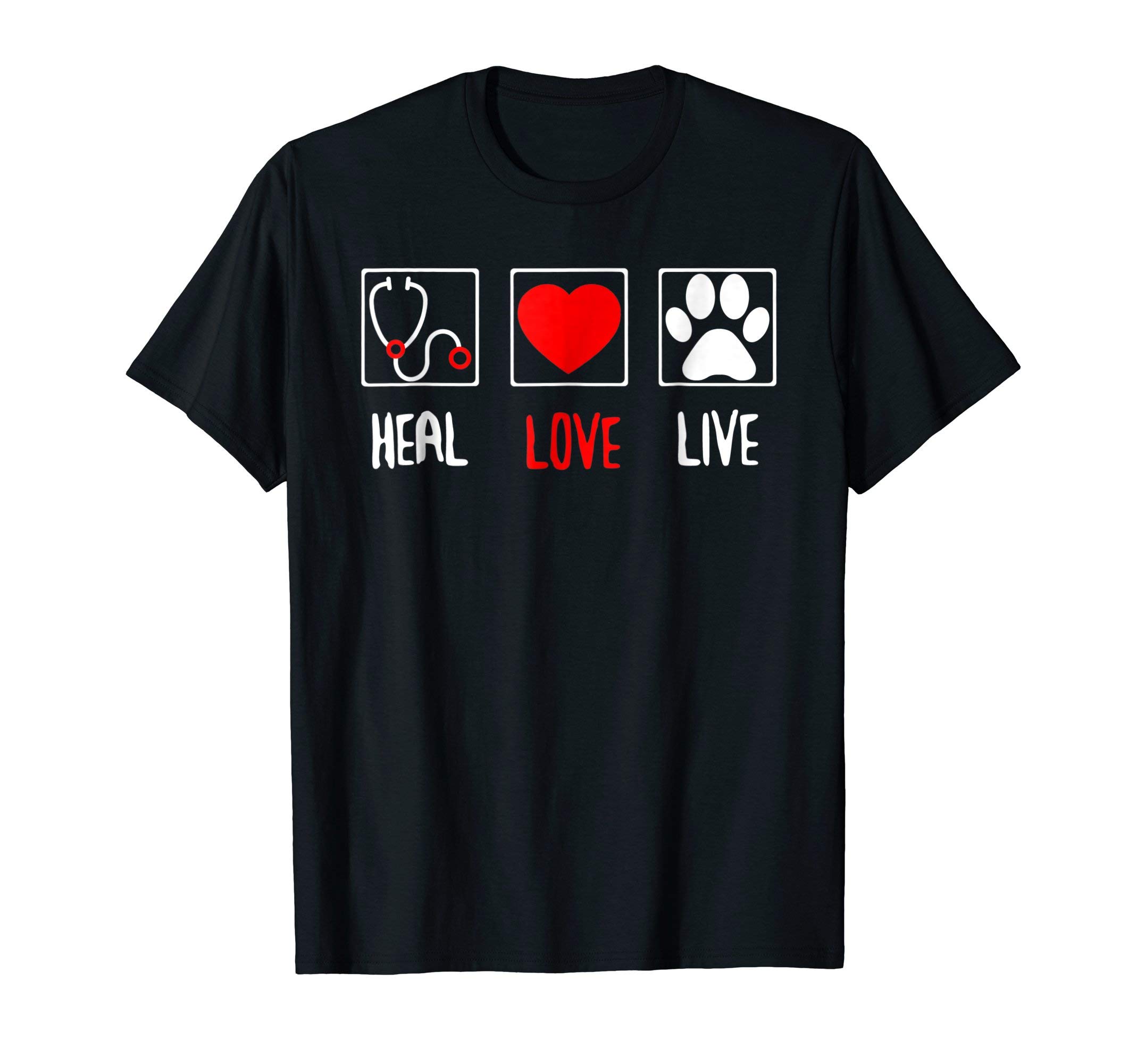 Animal Pet Lover T-Shirt Technician Veterinary TeeHeal Love Live Veterinarian TShirt Vet Tech Student Shirts