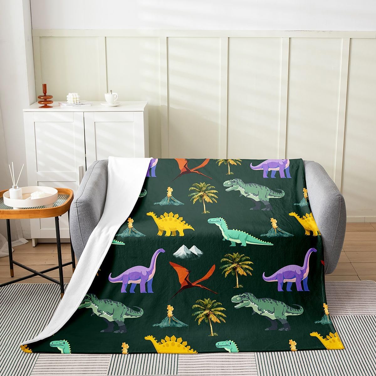 Erosebridal 3D Building Blocks Fleece Blanket Twin 60"X80" - Ultra-Soft for Couch Sofa Bed,Construction Flannel Blanket,Colorful Rainbow Bricks Fuzzy Plush Throw for Bedroom,Gaming Room Decor