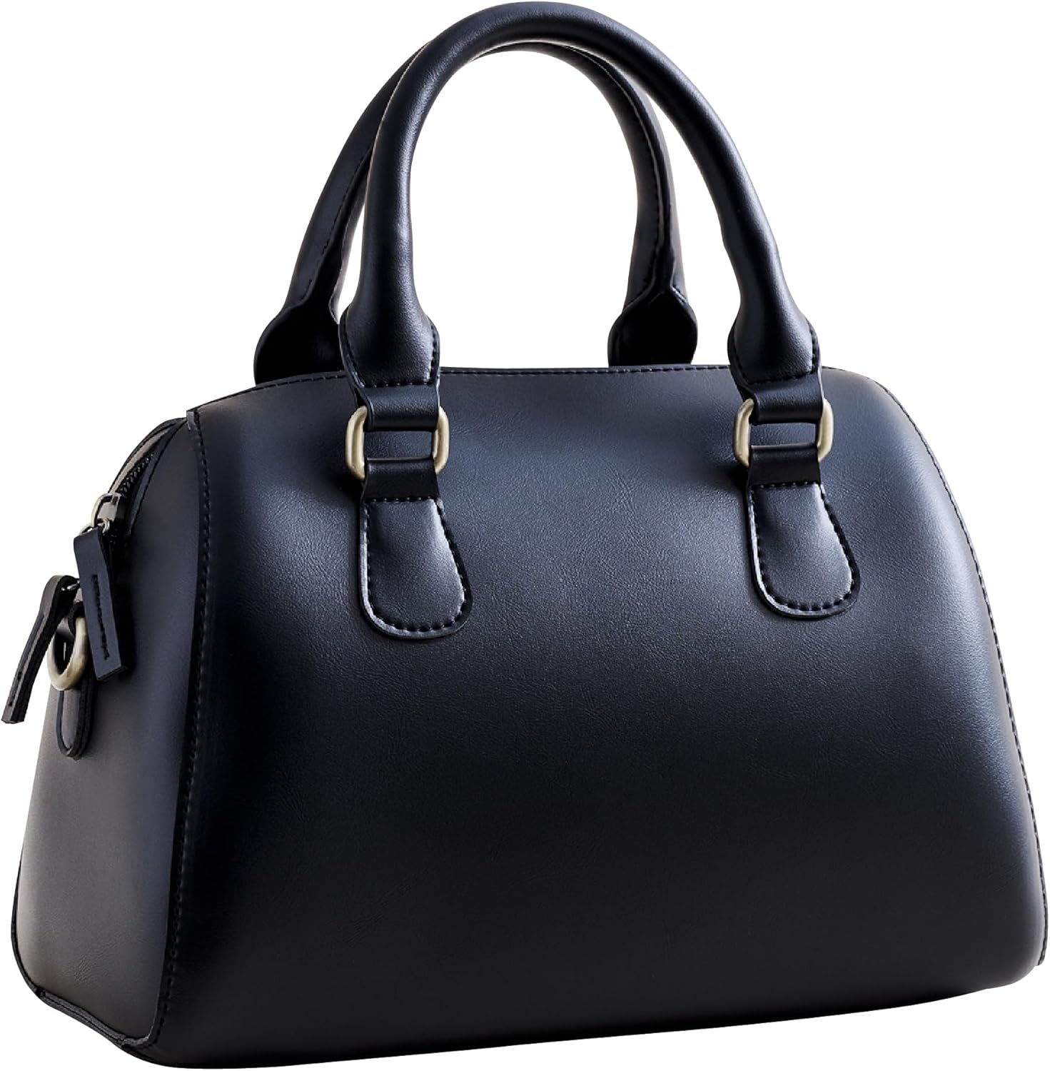 SUNLIGHT LEAVES Vegan Leather Boston Bag For Women Vintage Top Handle Satchel Retro Purse Classic Simple Shoulder Handbag