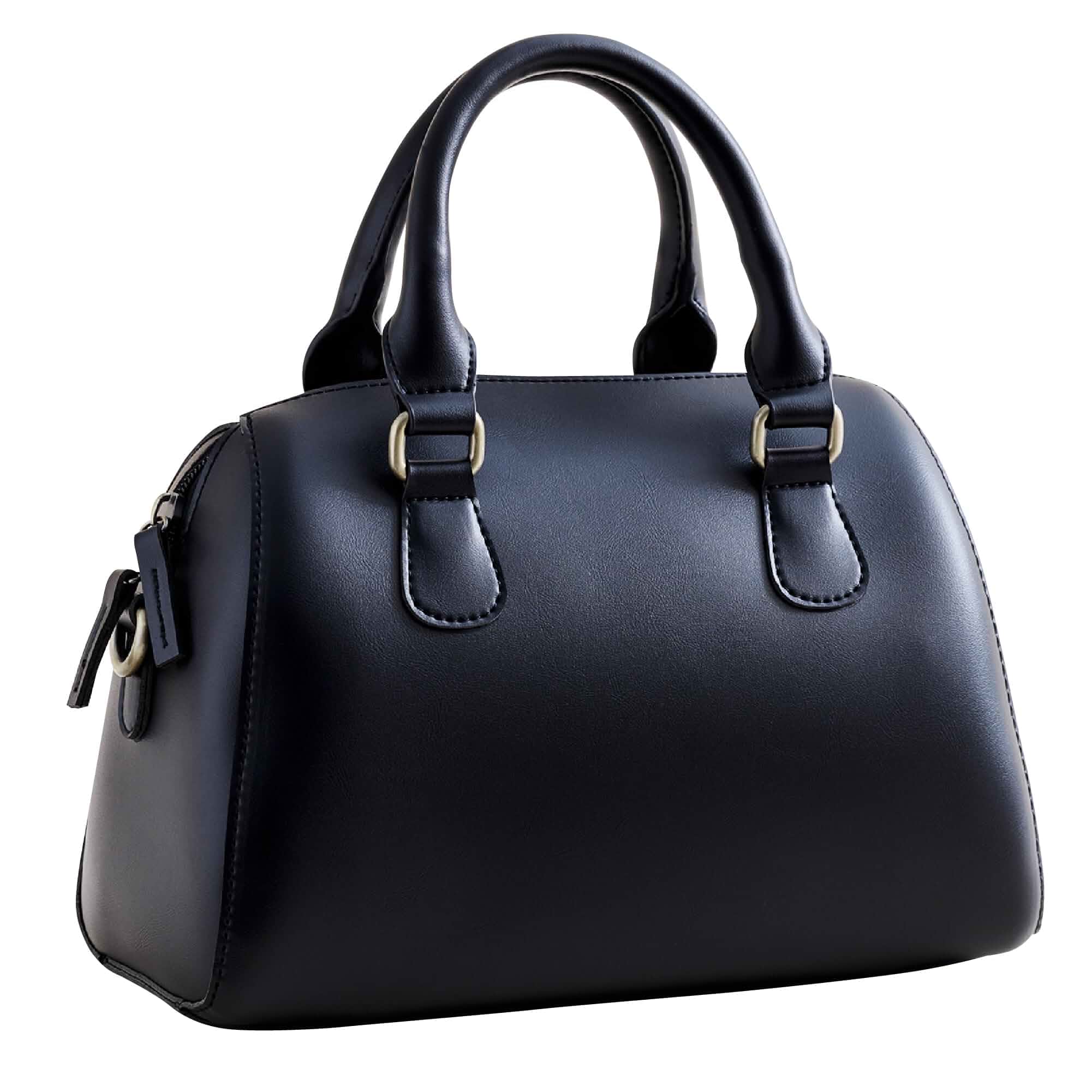 SUNLIGHT LEAVES Vegan Leather Boston Bag For Women Vintage Top Handle Satchel Retro Purse Classic Simple Shoulder Handbag