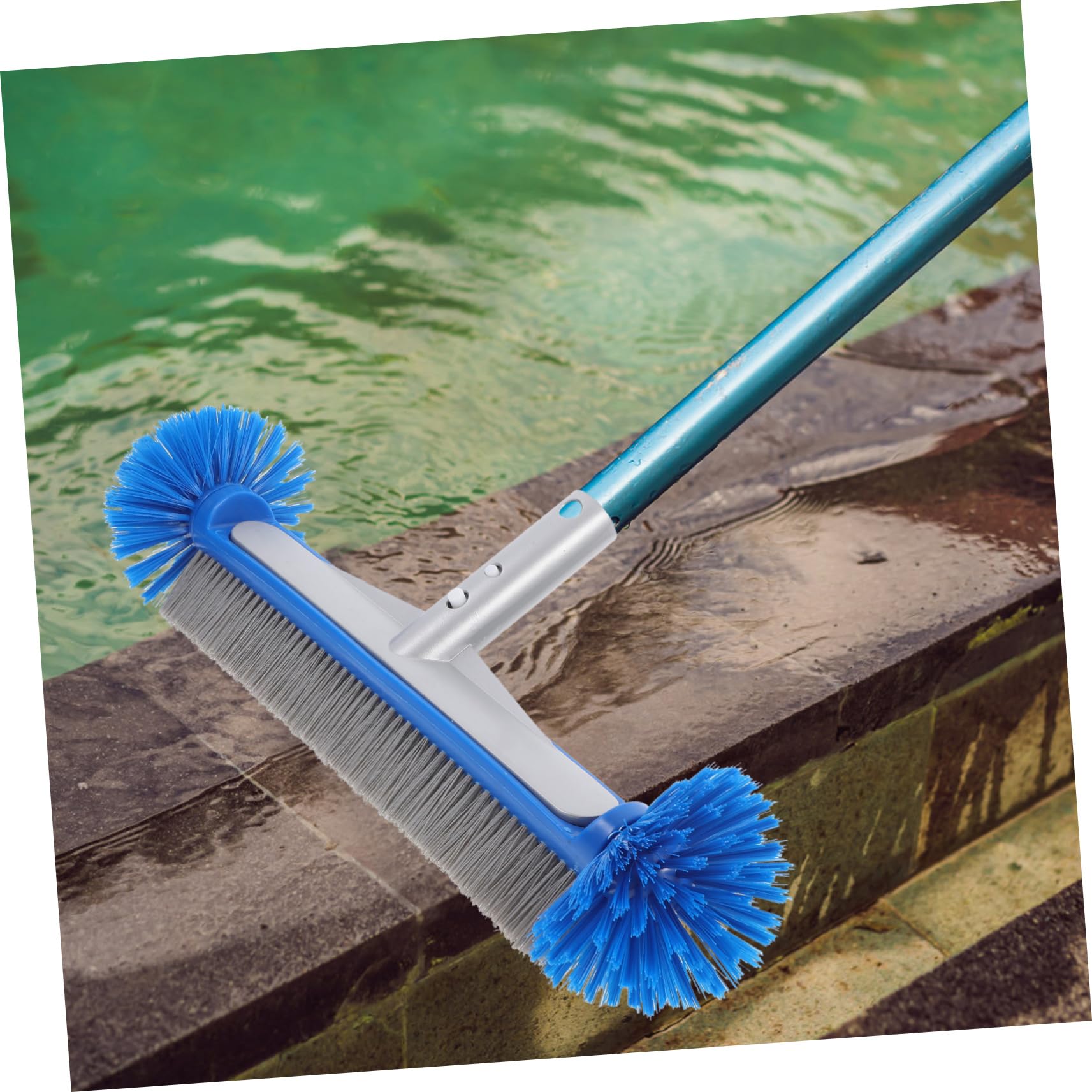 Cepillo de Limpieza de Piscina de 16 Pulgadas Azul Aluminio Nylon
