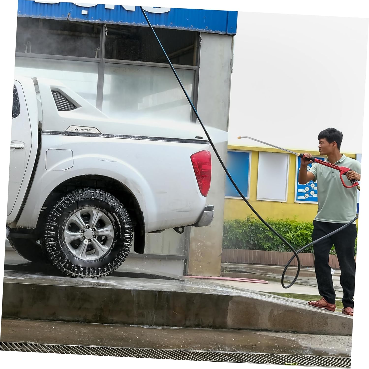 Zerodeko Pressure Washer Extension Wand Curved High Strength Rod for Vehicle Washing Tool Quick Connector for Efficient Cleaning of Hard to Reach Areas Durable