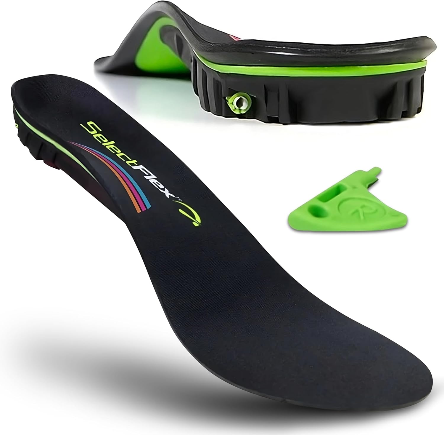 SelectFlex® Adjustable Arch Support Insoles for Plantar Fasciitis, Flat Feet & Foot Pain - Custom Orthotic Support Inserts for Shoes - Unisex High Arch Support Inserts (Men 9.5-10.5/ Women 10.5-11.5)