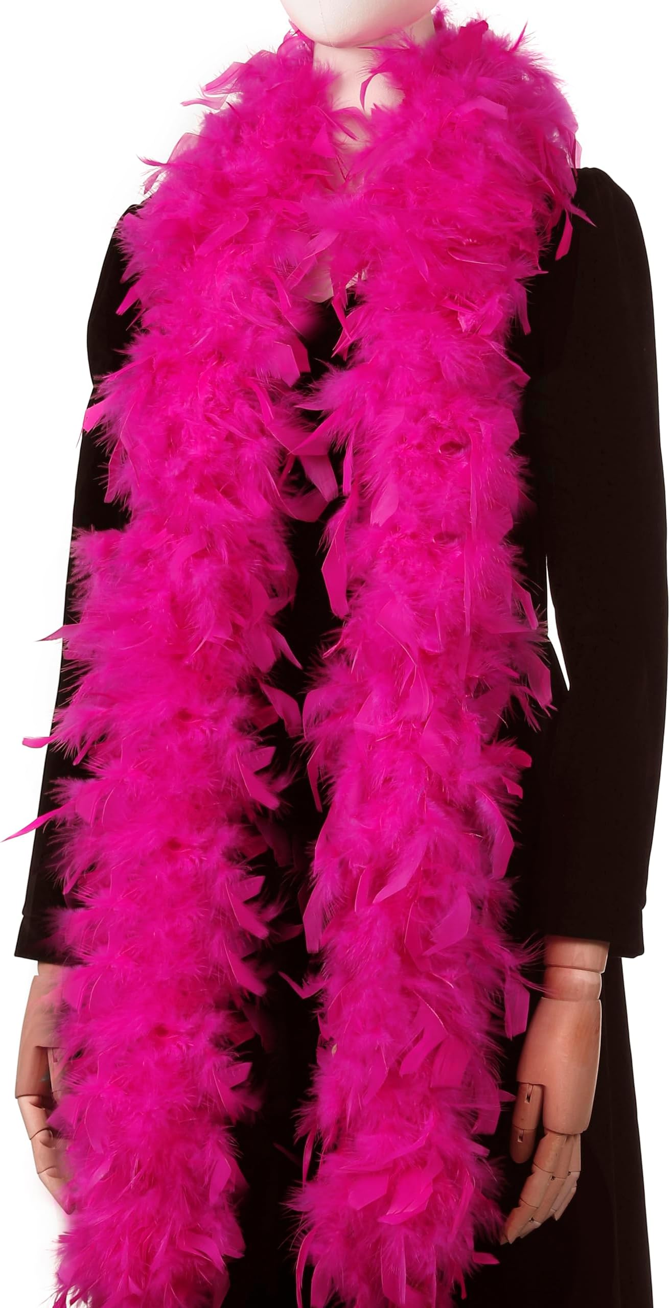 Larryhot Hot Pink Boa Feathers - 45g 2 Yards Boas for Party Bulk,Christmas,Wedding Centerpieces,Concert,Pet and Home Decoration(45g-HotPink)