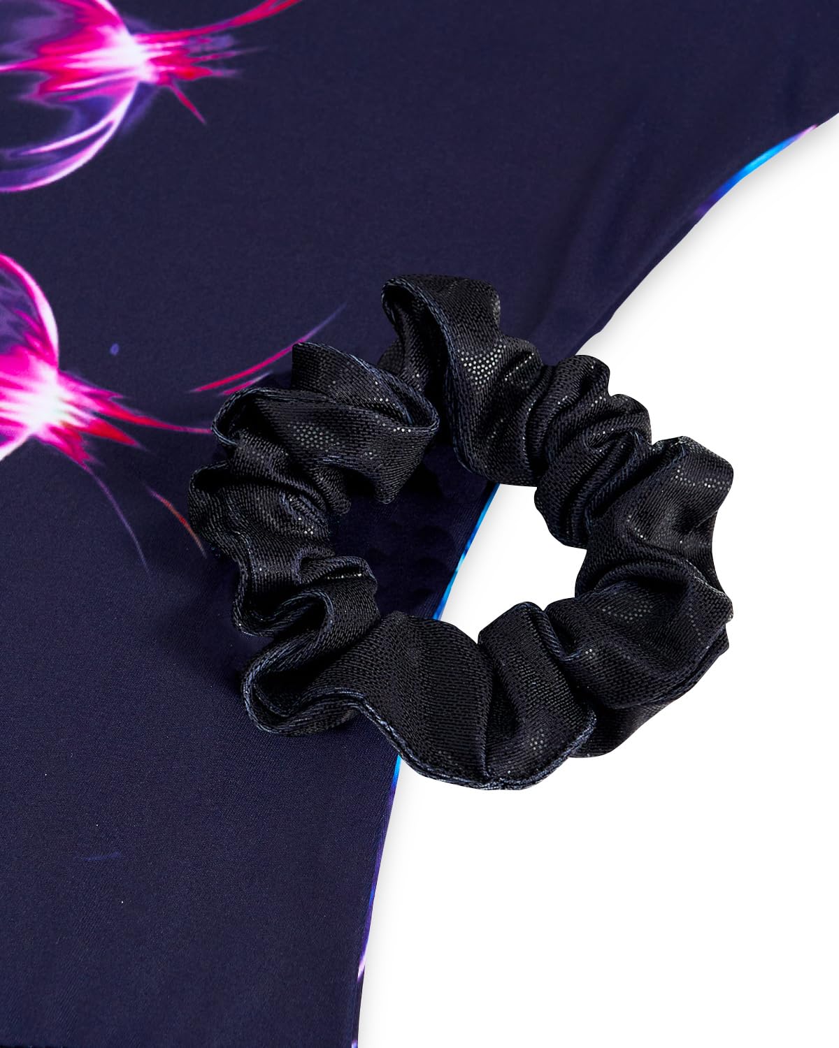JiAmy Justaucorps de gymnastique pour filles de 3-12 ans avec dos croisé, manches longues et short, tenue de ballet scintillante