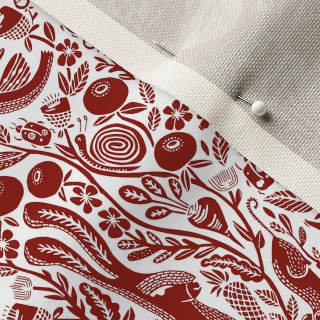 Spoonflower Fabric - Hare Burgundy Rabbit Block Print Botanical Autumn Fall Maroon Printed on Upholstery Velvet Fabric Fat Quarter - Upholstery Home Decor Bottomweight Apparel