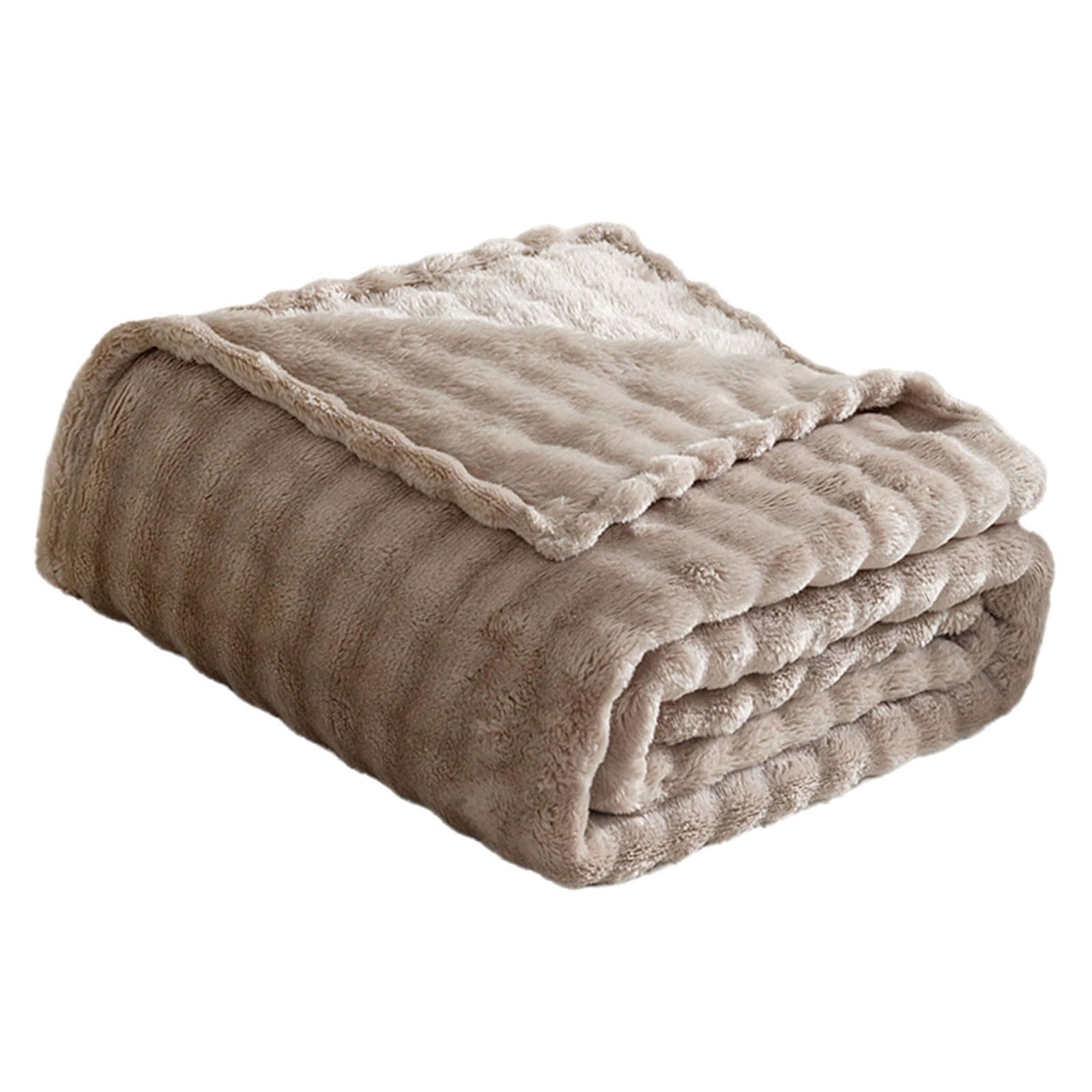 Tsophreniq Plushes Faux Rabbits Furs Blanket, Flannel Reversible Throw Blanket for Sofa Bed Couch 100x150cm Plushes