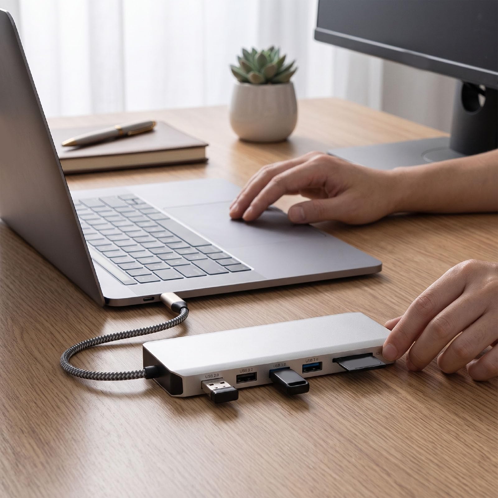 Cryfokt USB C Docking Station Triple Display 4K 60Hz, 85W Aluminio