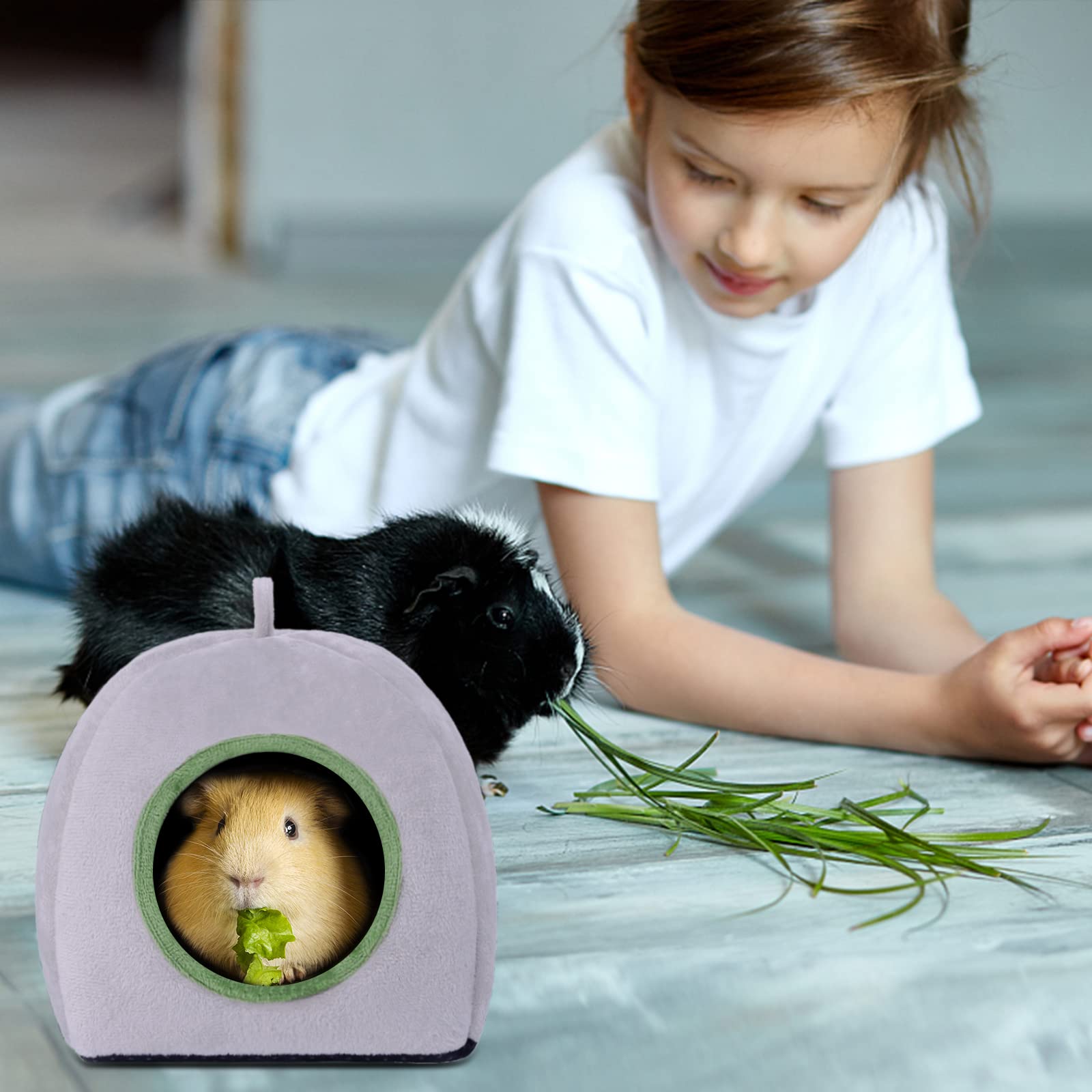 Casetta Riscaldata Per Porcellini D'India E Conigli - Cuccia Morbida Invernale Con Stuoia Antiscivolo - Foto 3