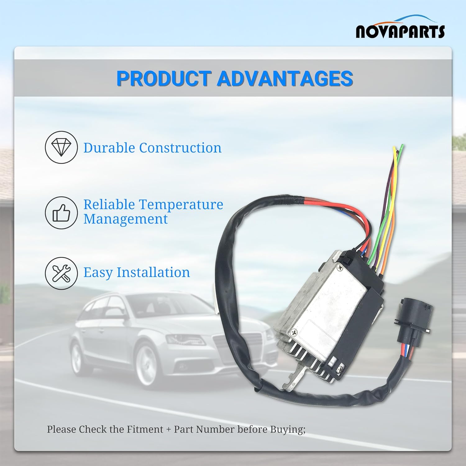 Radiator Cooling Fan Control Module for Audi A4 A6 Quattro 1.8L 2.0L 3.0L 3.2L 8E0959501AG 8E0959501K 902-436