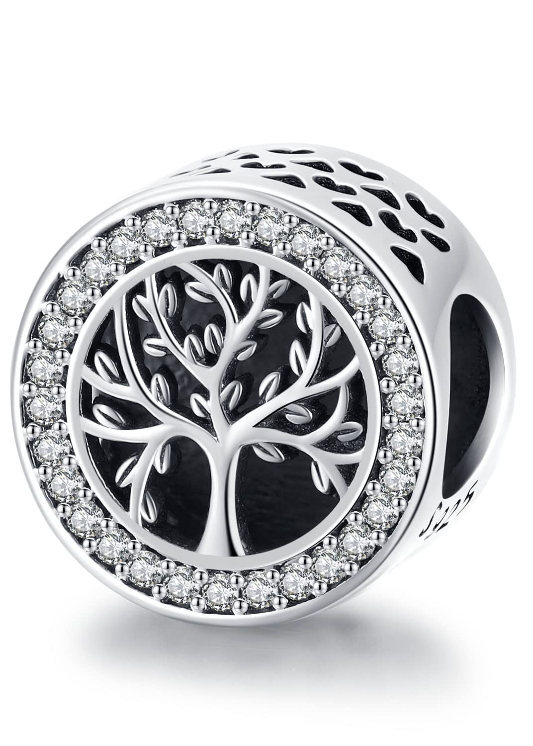 Abalorios Charms Colgantes de Plata de Ley 925 Árbol de la Vida Abalorios Charm Compatible con Pulsera Pandora y Europeo, Regalo para Mujeres y Niñas