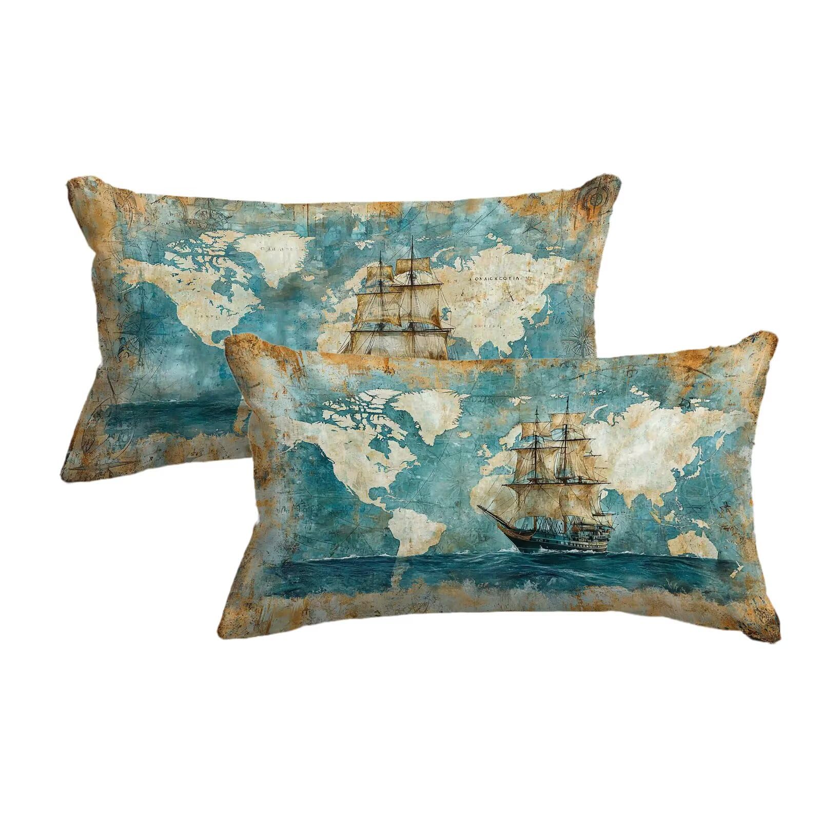 Housse de coussin carte en lin contre l'humidité des chaises de jardin