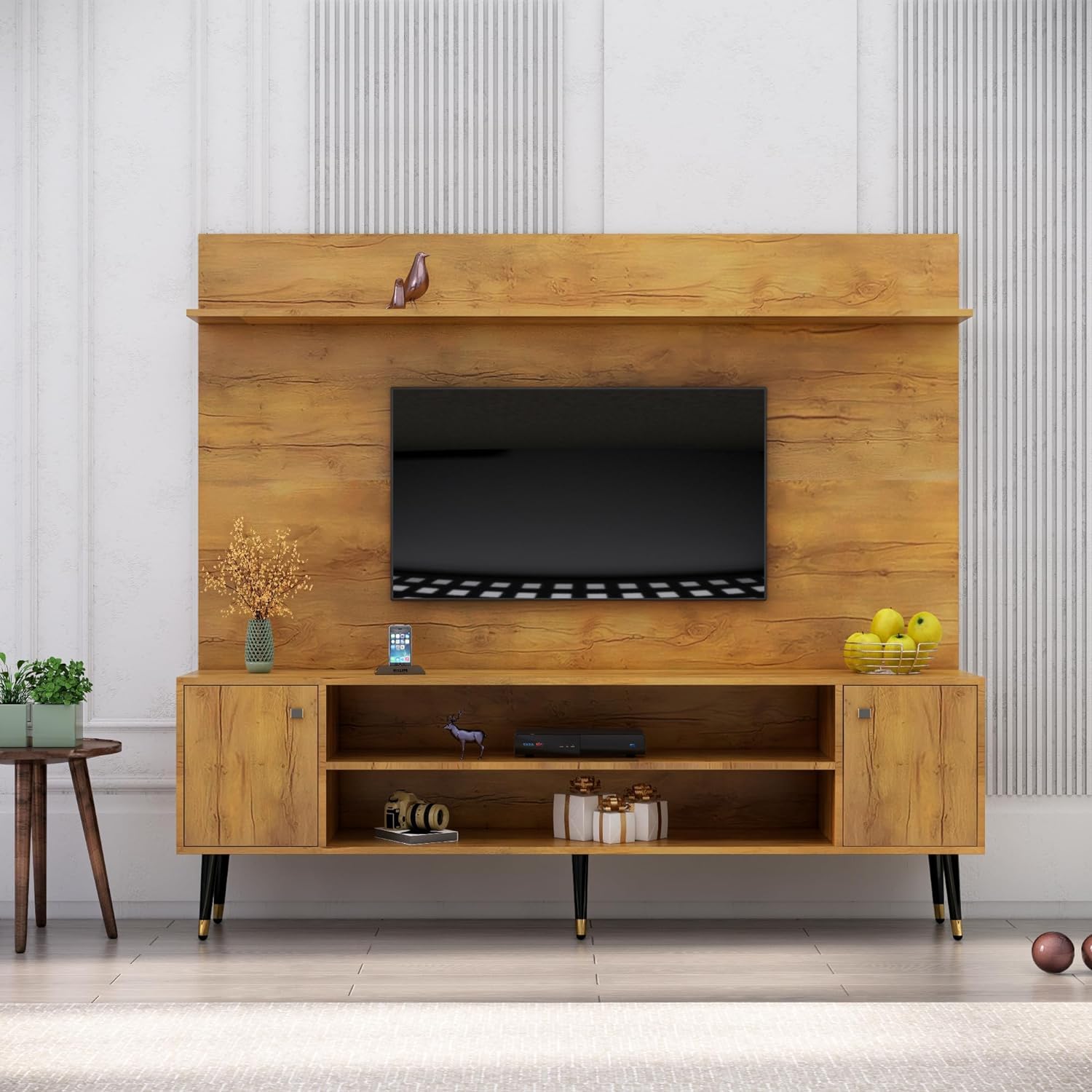 Bniture TV Unit for Living Room, Bedroom Unit Base Mount with 2 Door & Open Shelf Storage Ideal for TV Upto 65" (Giant Wood) (B0D1V6F6ZN) Amazon Price History, Amazon Price Tracker