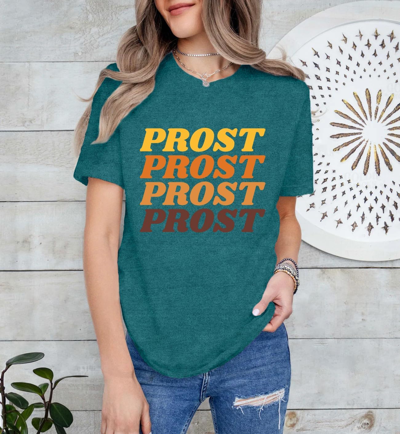 Women German Oktoberfest Shirts Funny Letter Print Prost T-Shirt Oktoberfest Party Tee Tops - Image 2
