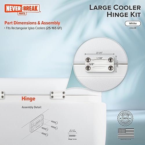 Miniatura 4 de NeverBreak Parts - Paquete de 3 bisagras de repuesto para enfriador de iglú, piezas de repuesto de enfriador de iglú de alta resistencia, piezas de