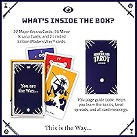 Vista 5 de Baraja de cartas de tarot moderna con guía de 194 páginas y 78 cartas de tarot basadas en Rider-Waite, perfecta para principiantes y expertos, tarot