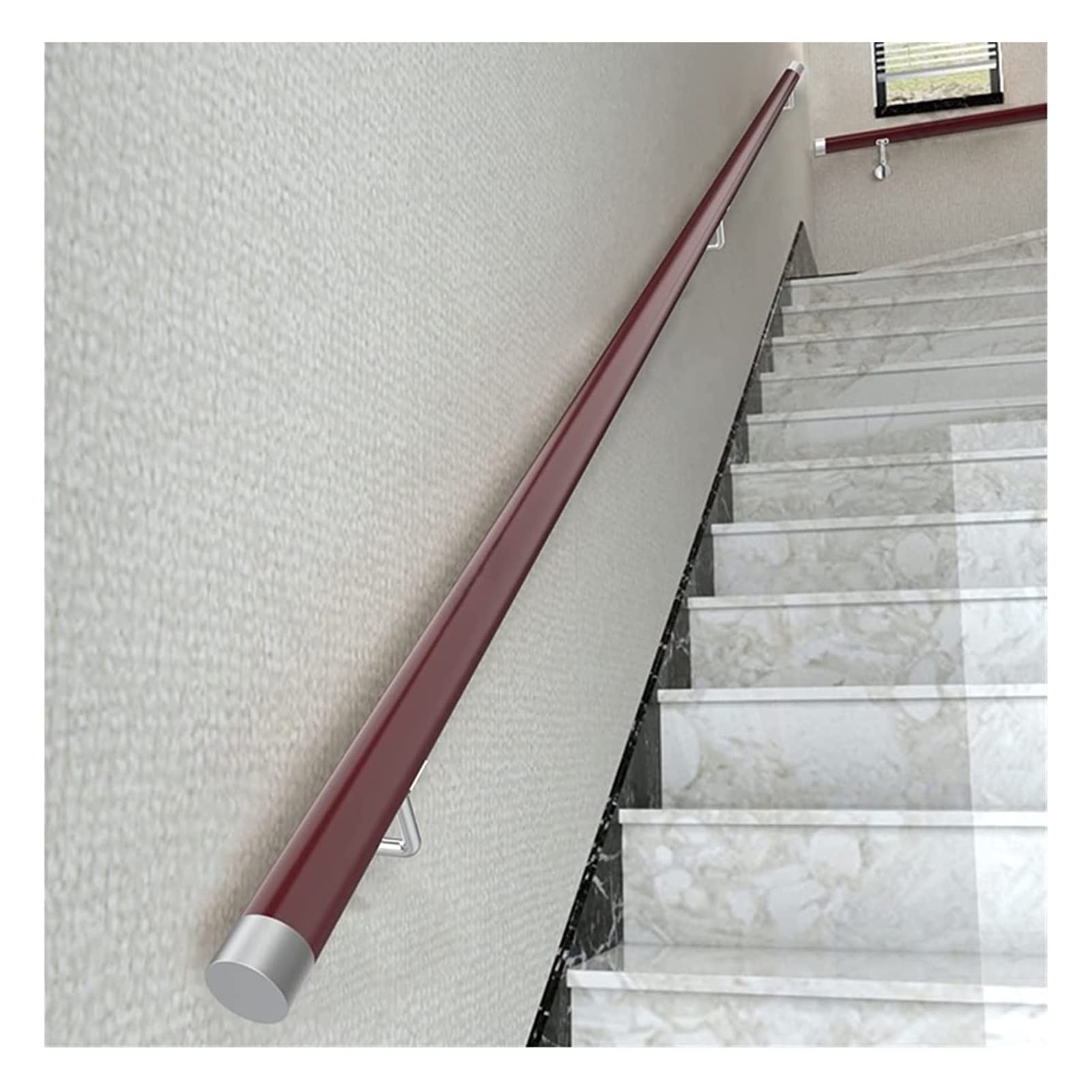 Main courante bois interieur pour securiser l'escalier de villa et loft moderne