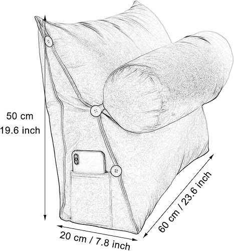 Miniatura 2 de Cojín de espalda de cuña para sofá, almohadas lumbares, almohadas decorativas con soporte para el cuello, mejora la postura y evita el dolor de