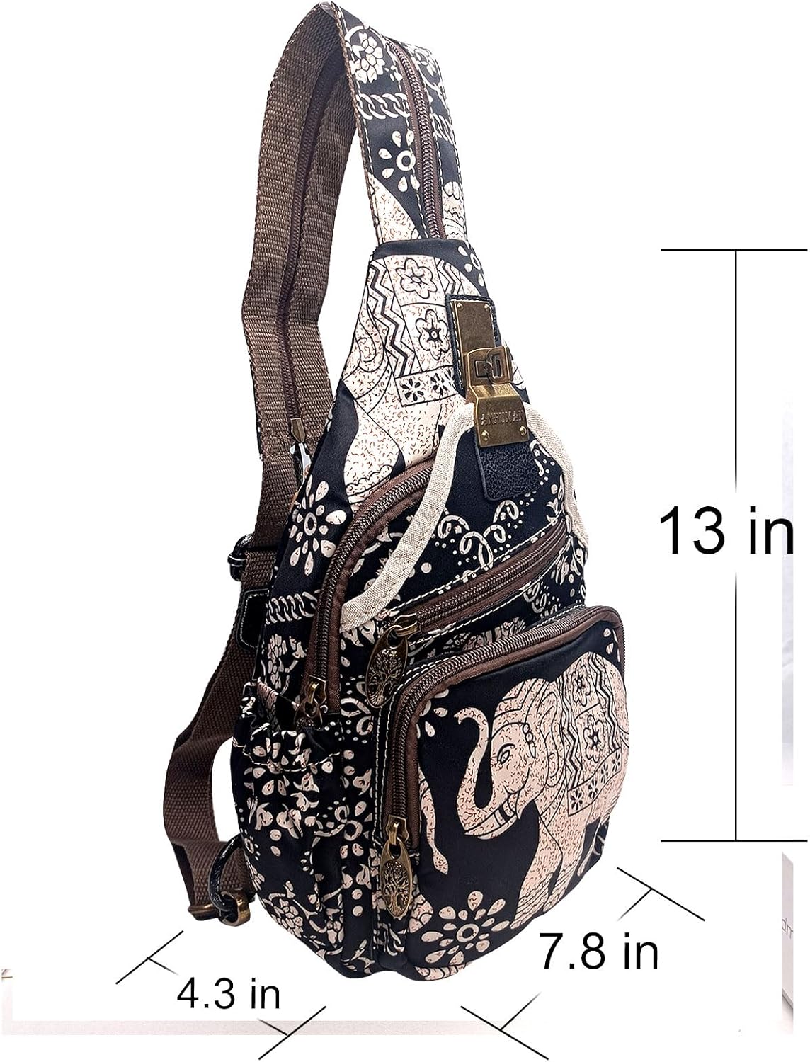 Nylon Sling Bag Purse Waterproof Lightweight Crossbody Backpack for Women