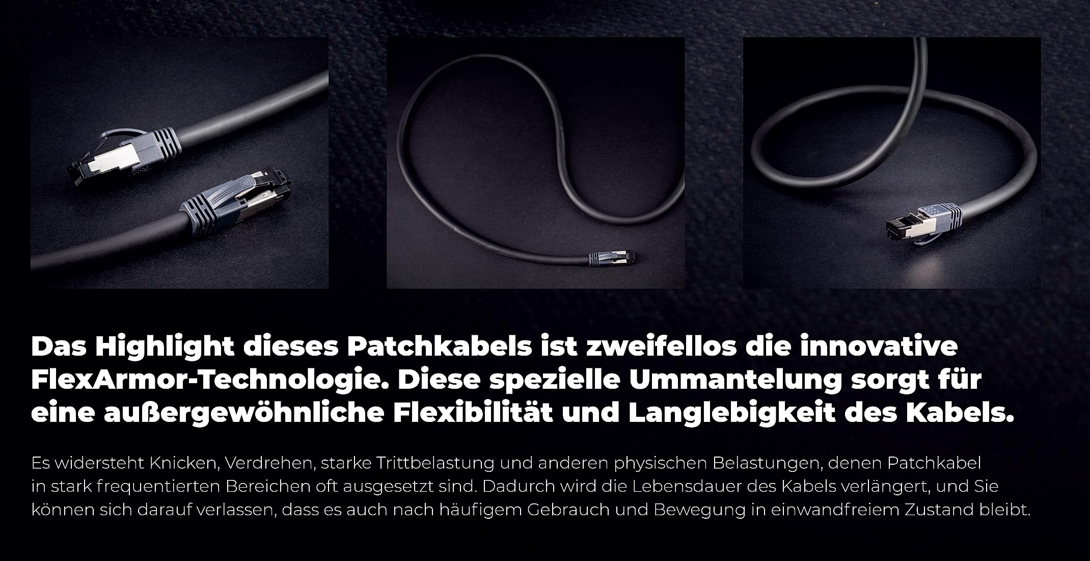 1aTTack.de - 1 X 15m Cat6a Netzwerkkabel FLEX ARMOR mit Edelstahl Armierung, extrem robust und flexibel, trittfest, geeignet für Kameratechnik, Lichttechnik, Bühnentechnik etc. Grau