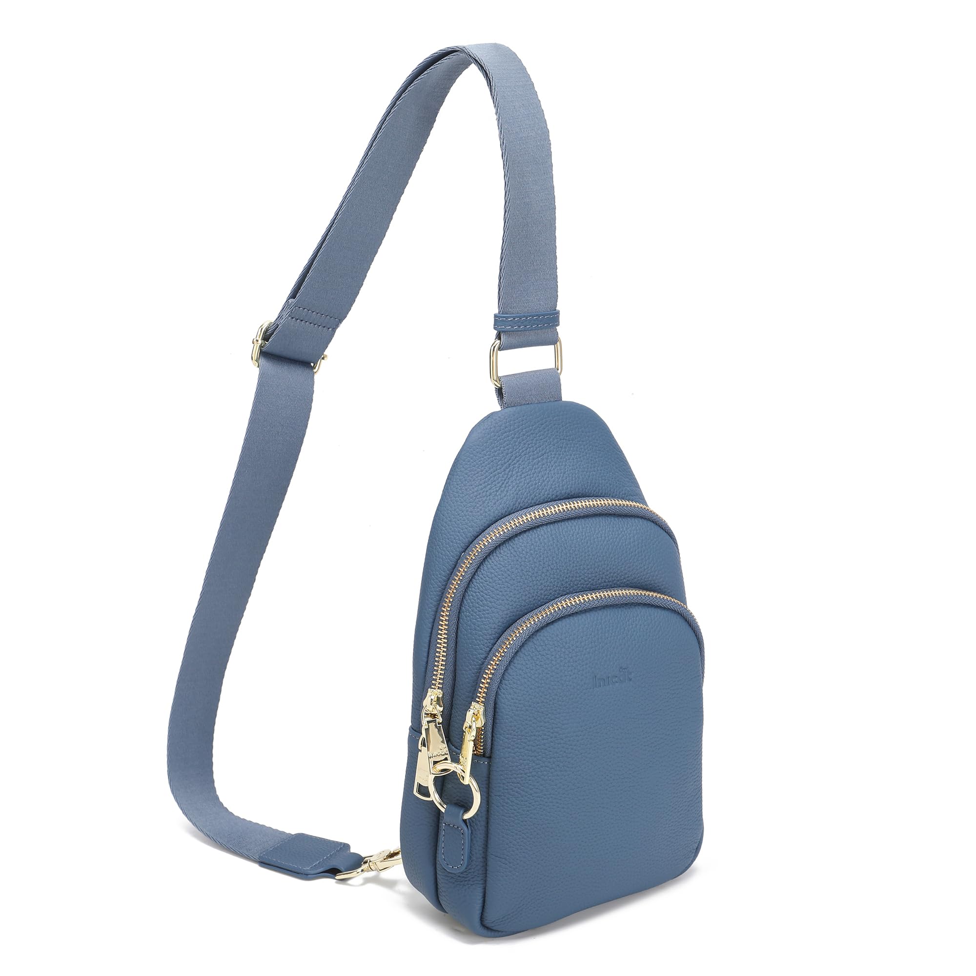 INICAT Crossbody Sling Bags Fanny Packs Leather Purses Chest Bag for Women