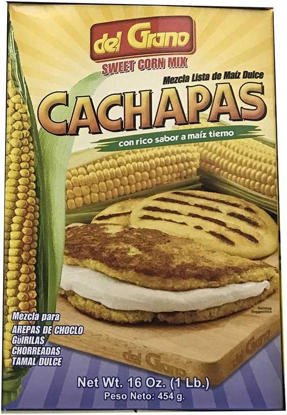 Del Grano Cachapas, Sweet Corn Mix 16oz, Mezcla para Arepas de Choclo, Tamal Dulce