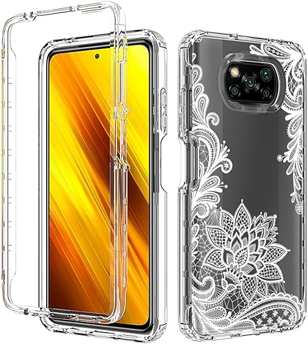 Miniatura 6 de Funda para Poco X3 NFCPoco X3 ProPoco X3, M2007J20CG con protector de pantalla de vidrio templado, funda protectora de cuerpo completo con bonito