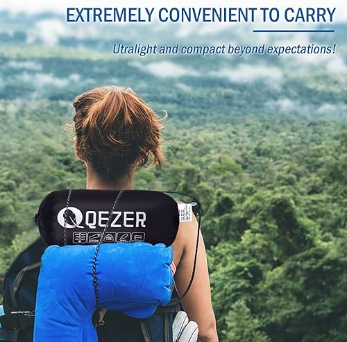 Miniatura 23 de Saco de dormir ultraligero para adultos con 600 de potencia de relleno, saco de dormir compacto con saco de compresión para mochileros, senderismo