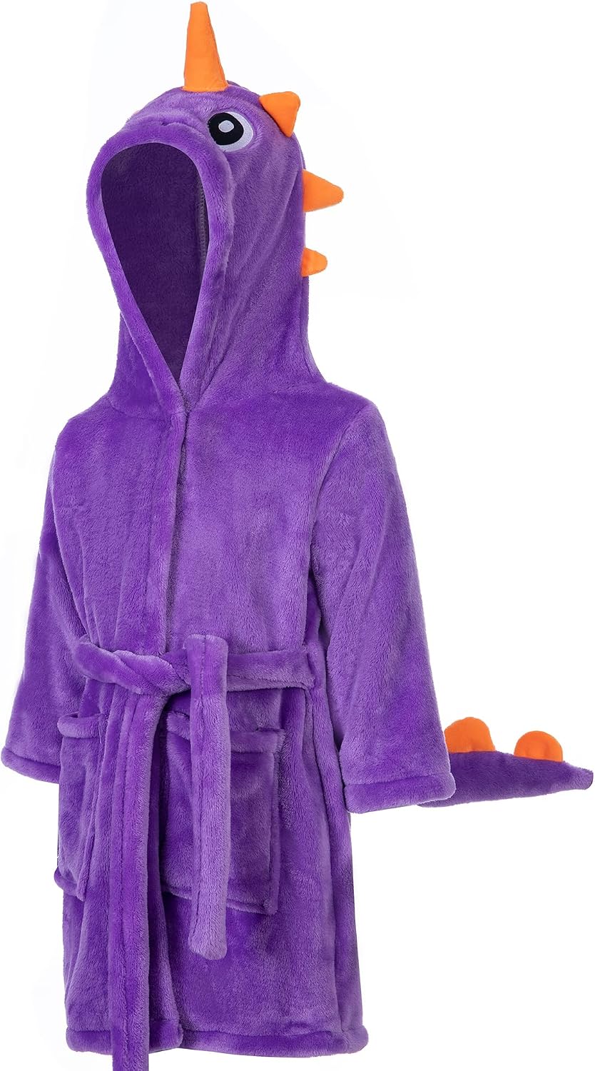 Kids Toddler Dinosaur Hooded Bathrobe Sleepwear Dinosaur Gifts for Boys Girls